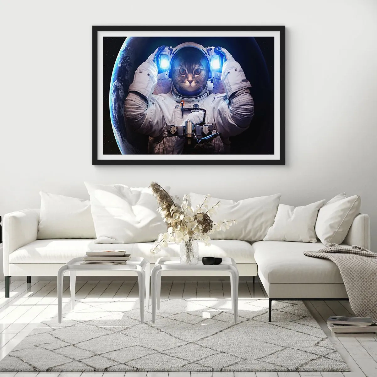Affisch i svart ram - Houston, ni har problem - 70x50 cm