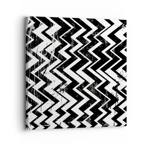 Canvastavla - Bild på duk - Zick-vitt, zack-svart - 30x30 cm