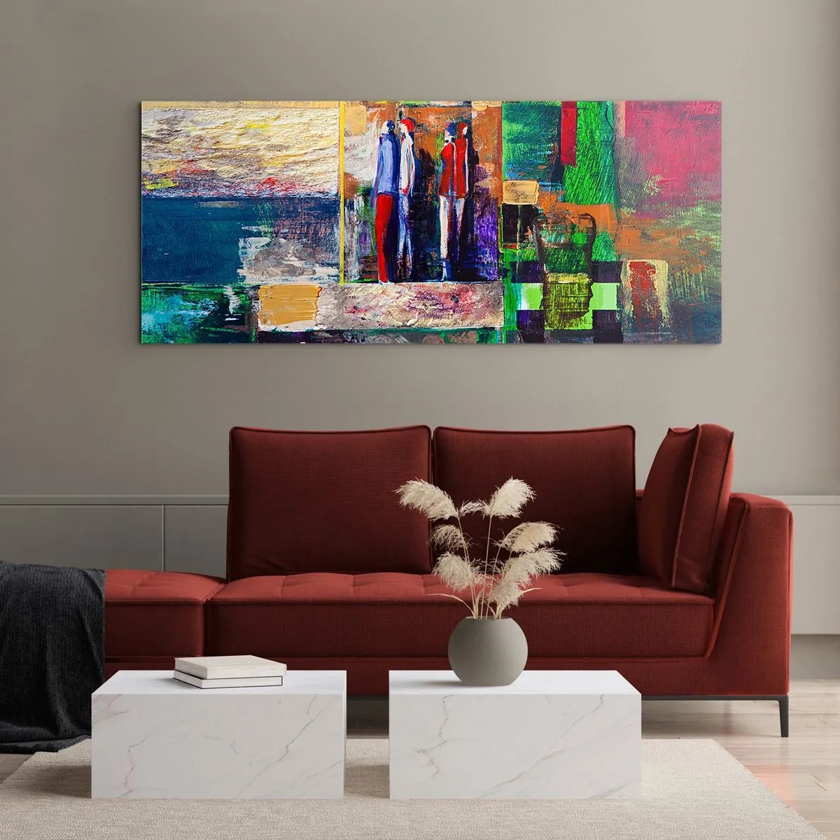 Glastavla - Bild på glas - Relationer och emotioner - 120x50 cm