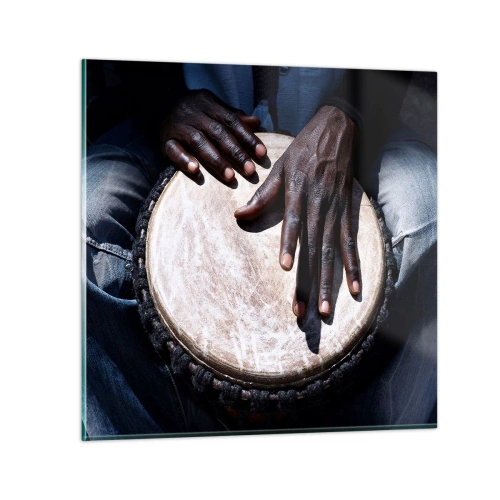 Glastavla - Bild på glas - Lev efter din rytm - 70x70 cm