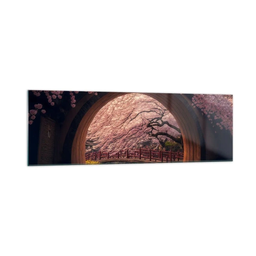 Glastavla - Bild på glas - Japansk vår - 160x50 cm