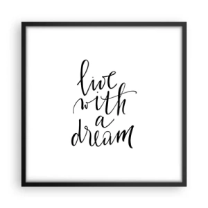 Affisch i svart ram - Of course - 50x50 cm