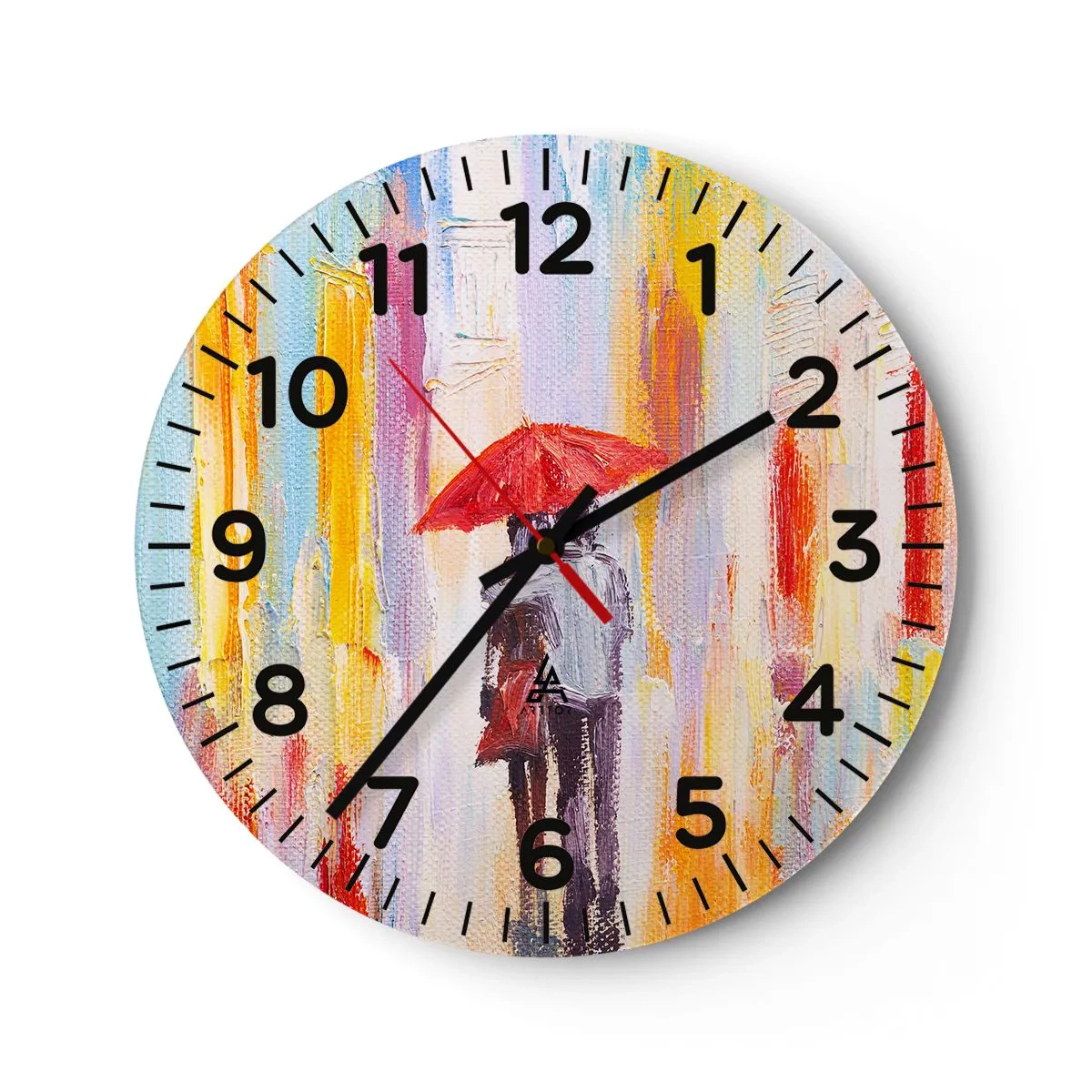 Väggklocka - Klocka på glas - Må det fortsätta regna - 30x30 cm