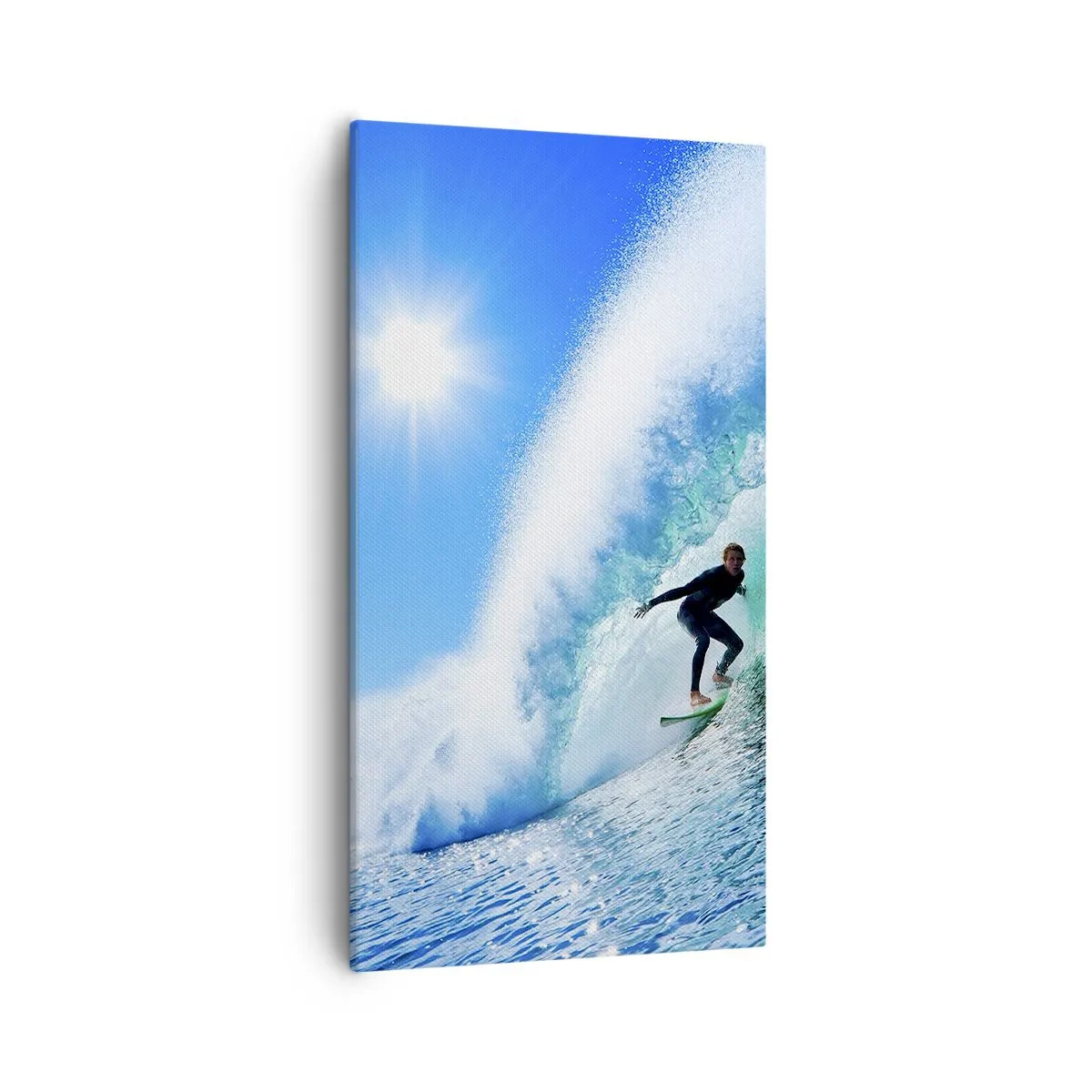 Canvastavla - Bild på duk - Genom stora blåa - 55x100 cm