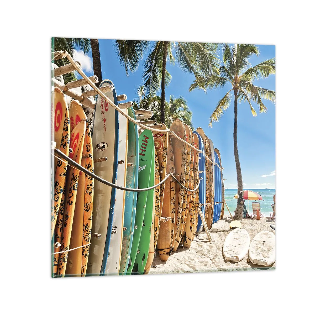 Glastavla - Bild på glas - Solig lek - 70x70 cm