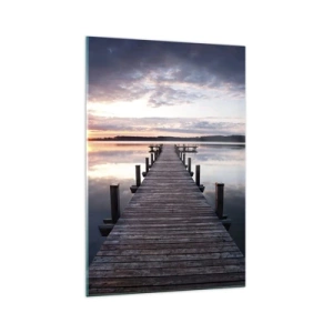 Glastavla - Bild på glas - Den tysta gränsen mellan dag och natt - 70x100 cm