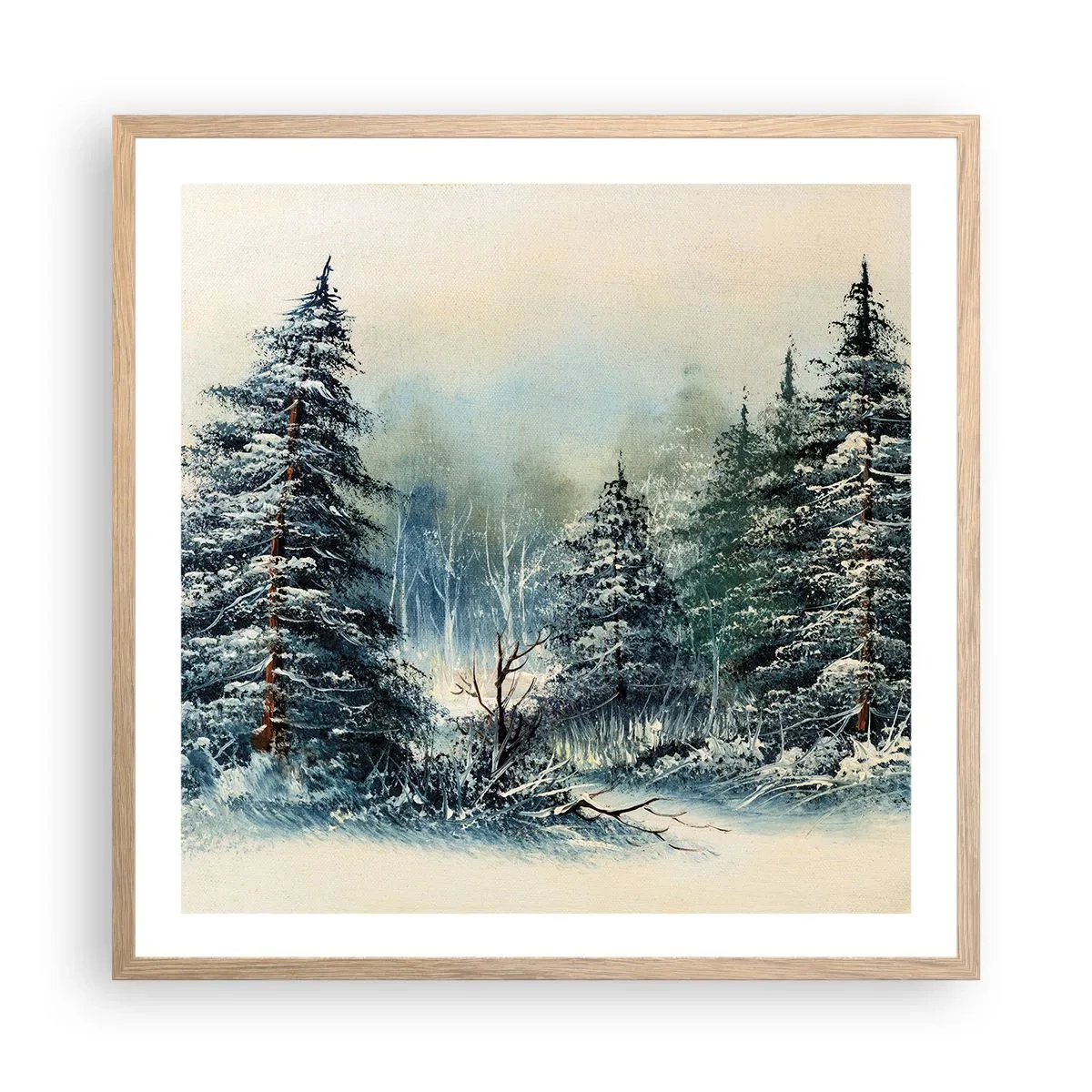 Affisch i ram av ljusek - Redo för Julen - 60x60 cm
