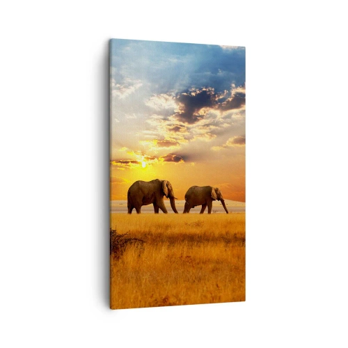 Canvastavla - Bild på duk - Familjepromenad - 45x80 cm