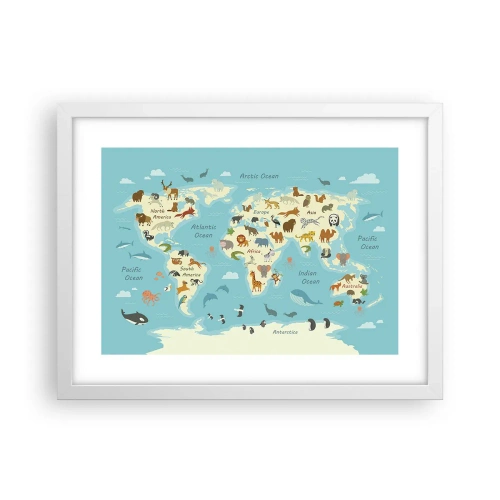 Affisch i vit ram - Goda grannar - 40x30 cm