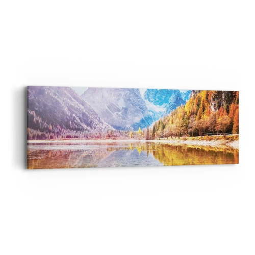 Canvastavla - Bild på duk - Det är redan höst i fjällen - 90x30 cm