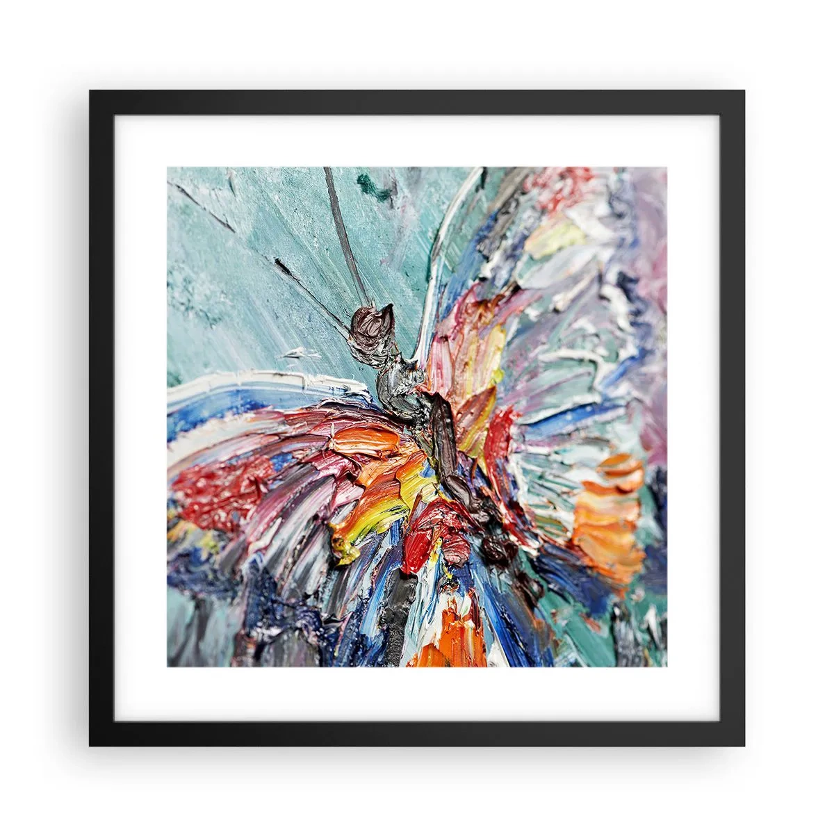 Affisch i svart ram - Målad av naturen - 40x40 cm