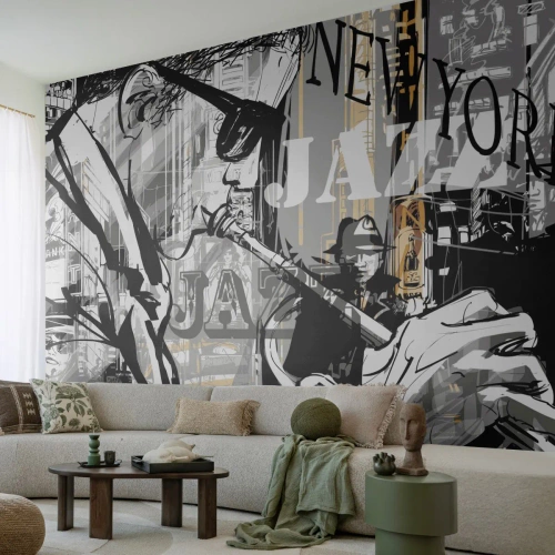 Fototapet Premium Sand - I New Yorks rytm - New York, musik, Jazz - 100x70 cm