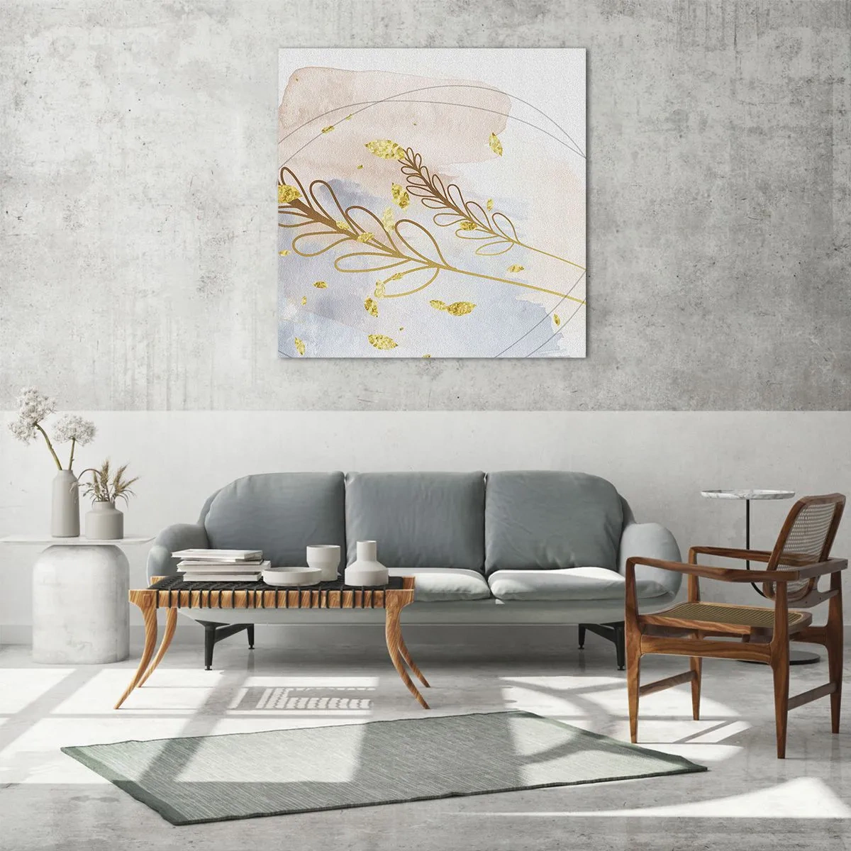 Glastavla - Bild på glas - En gyllene explosion - 30x30 cm