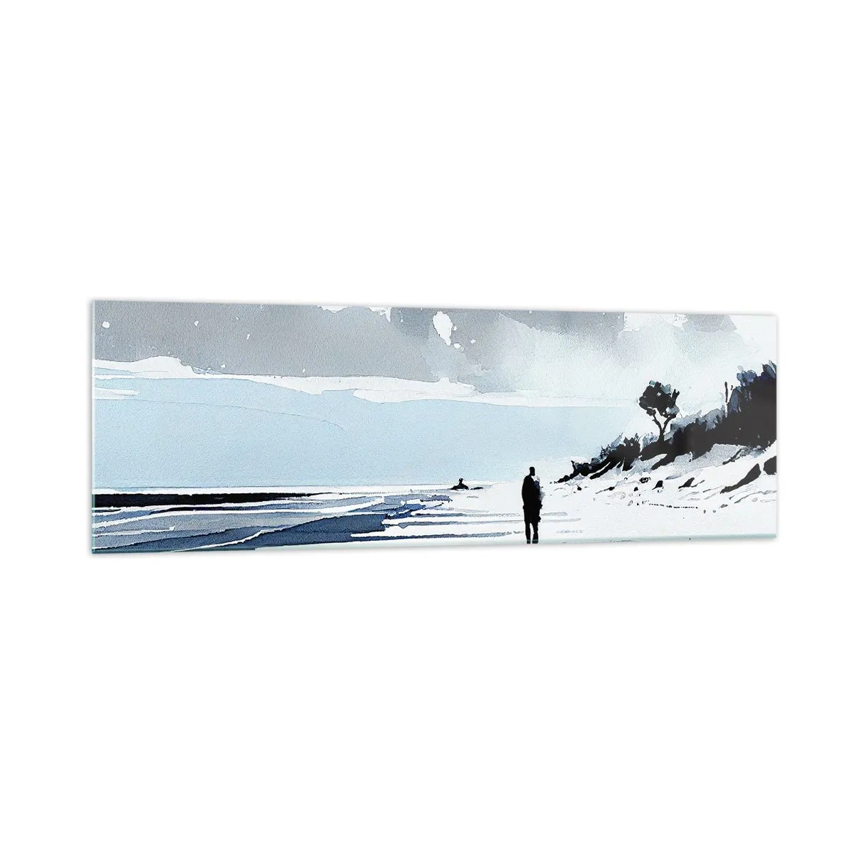 Glastavla - Bild på glas - Ensam - 160x50 cm