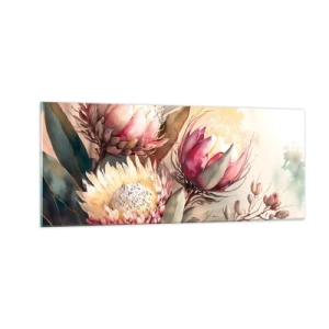 Glastavla - Bild på glas - Från profil och en face - 100x40 cm