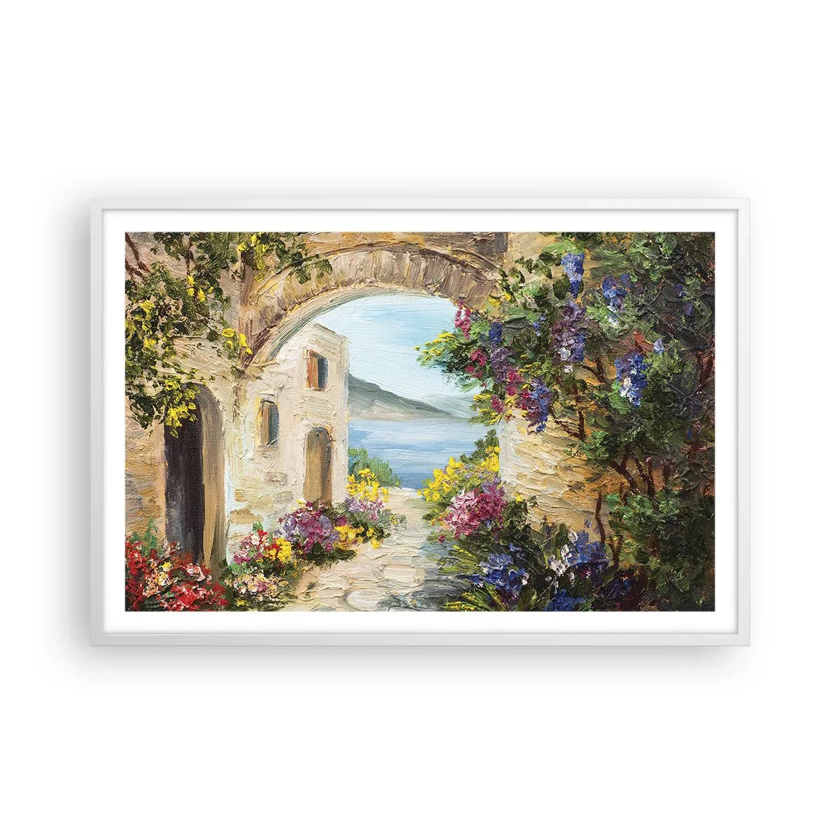 Affisch i vit ram - Kustprovinsens charm - 91x61 cm