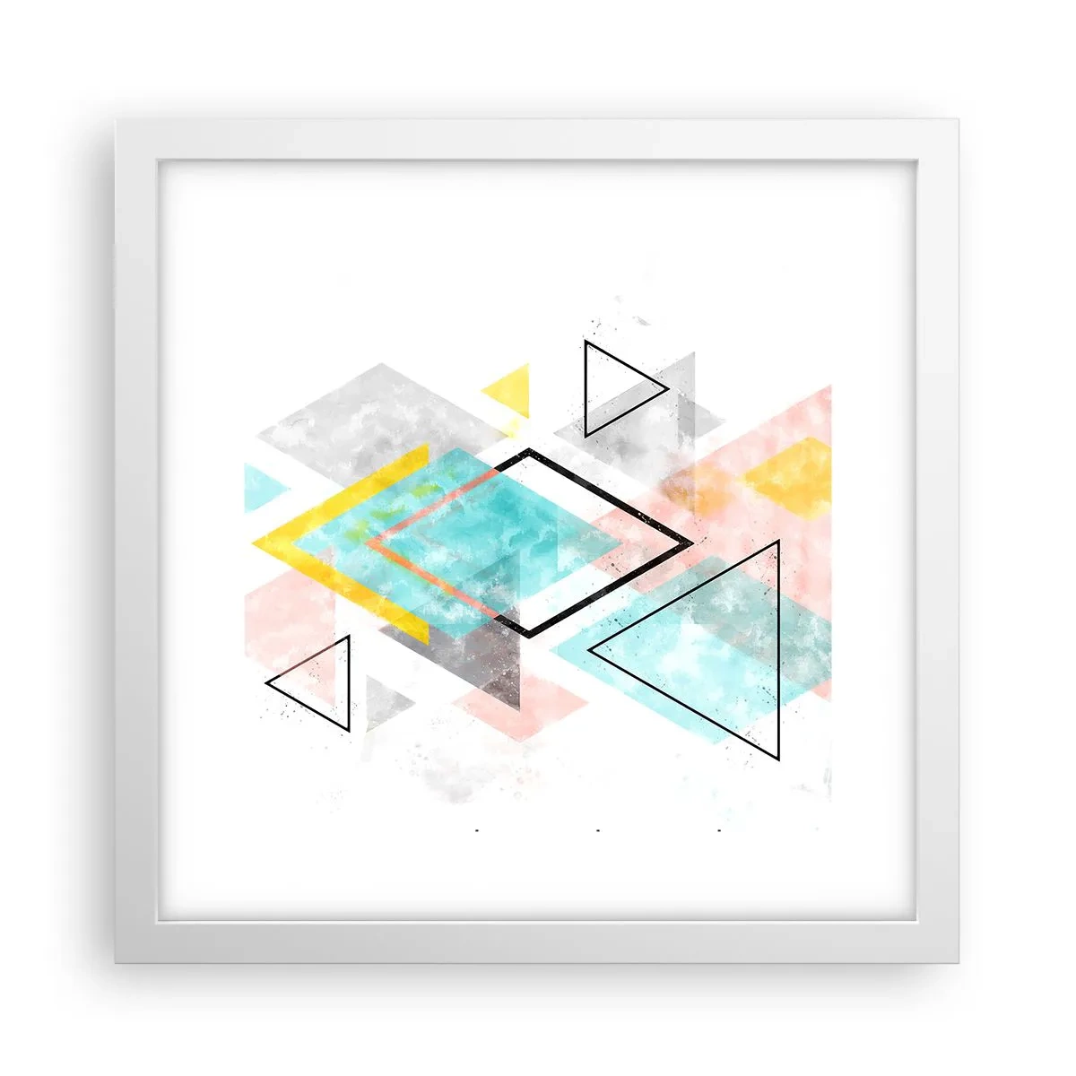 Affisch i vit ram - Geometriskt spel - 30x30 cm