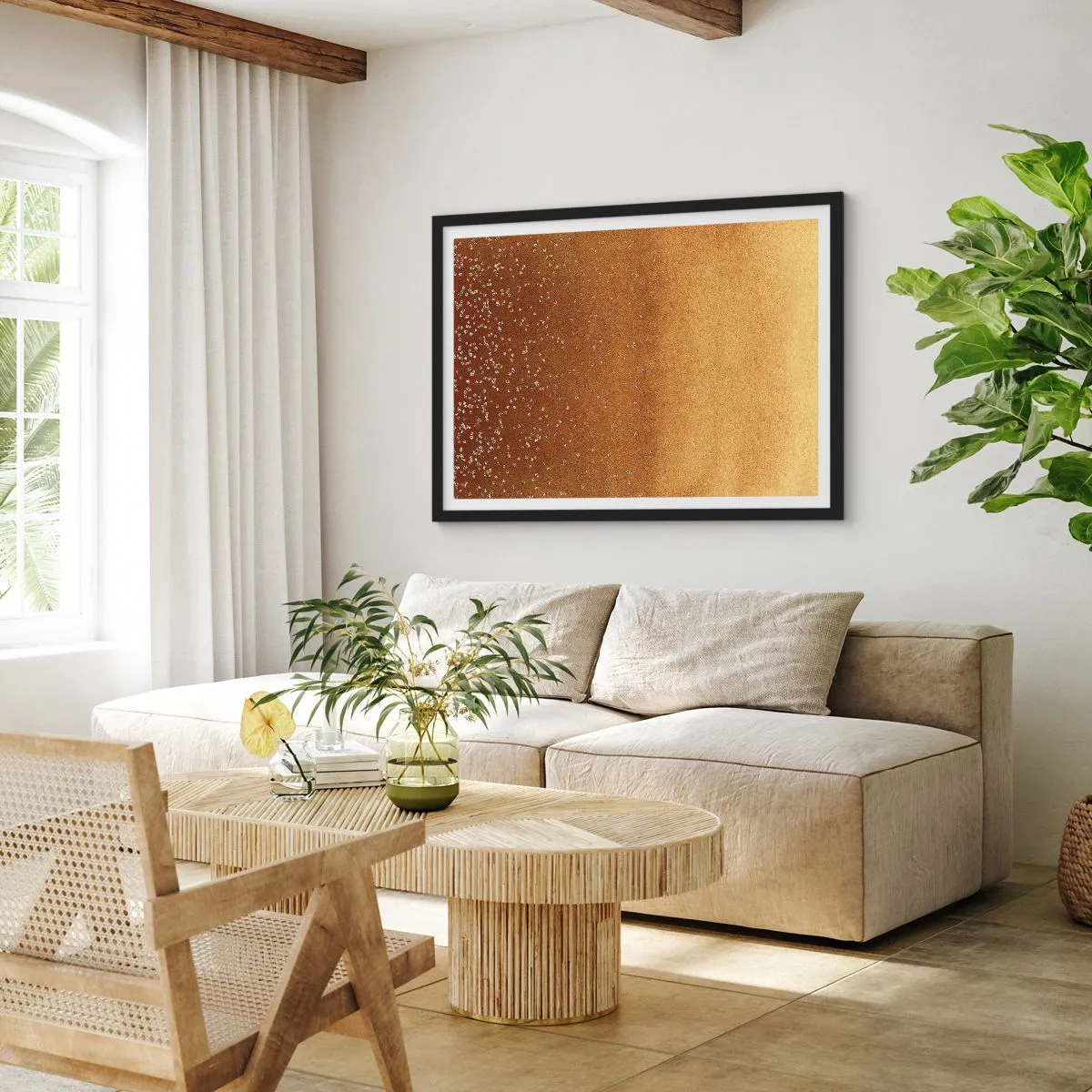 Affisch i svart ram - Ljusets födsel - 50x40 cm