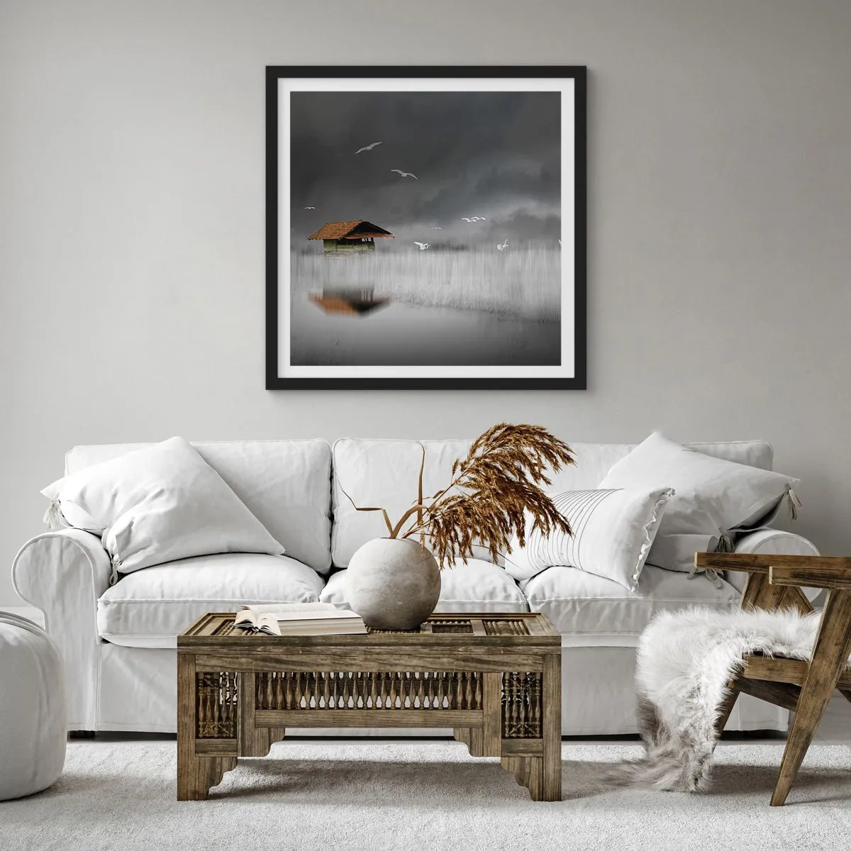 Affisch i svart ram - Regnskydd - 50x50 cm