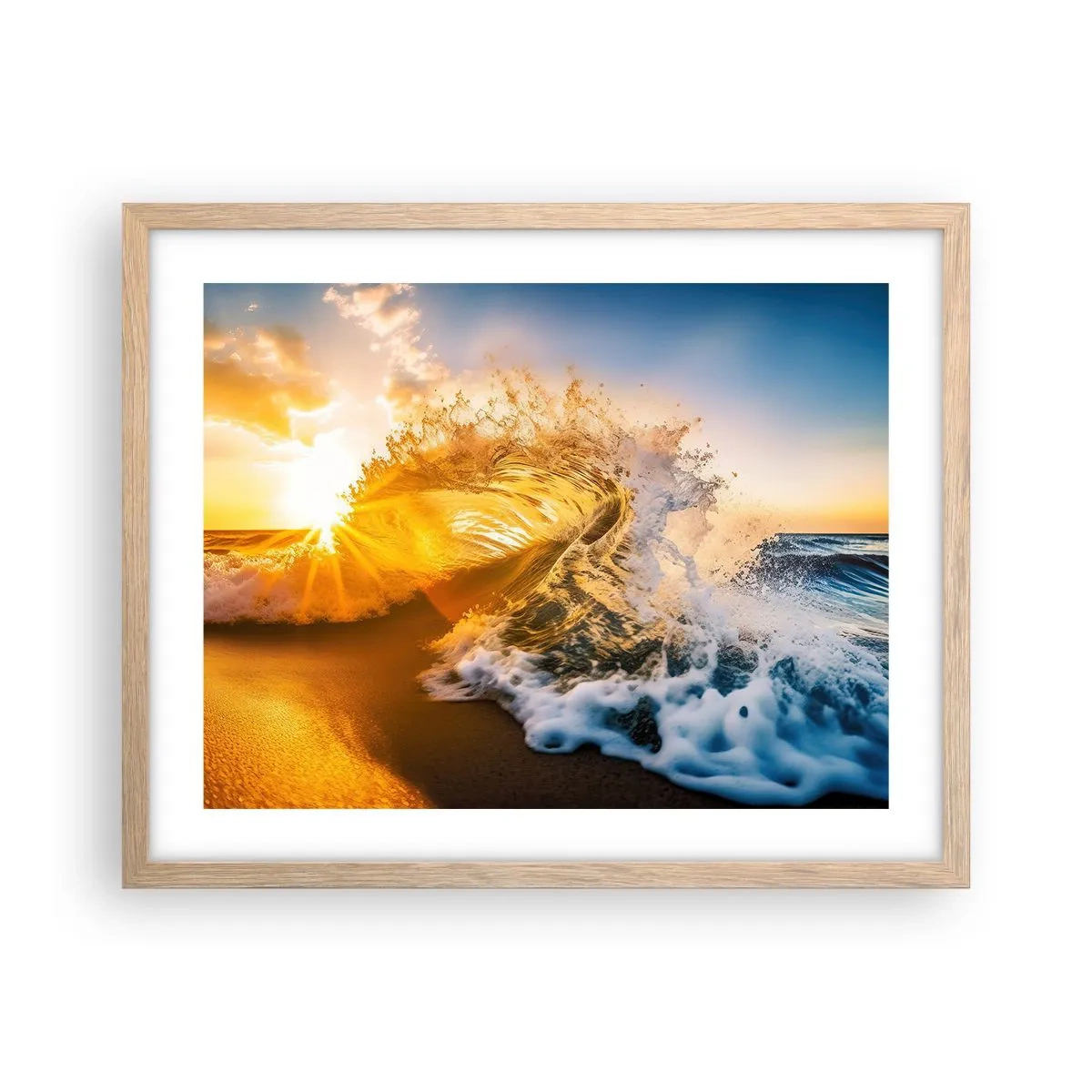 Affisch i ram av ljusek - Lek i sanden - 50x40 cm