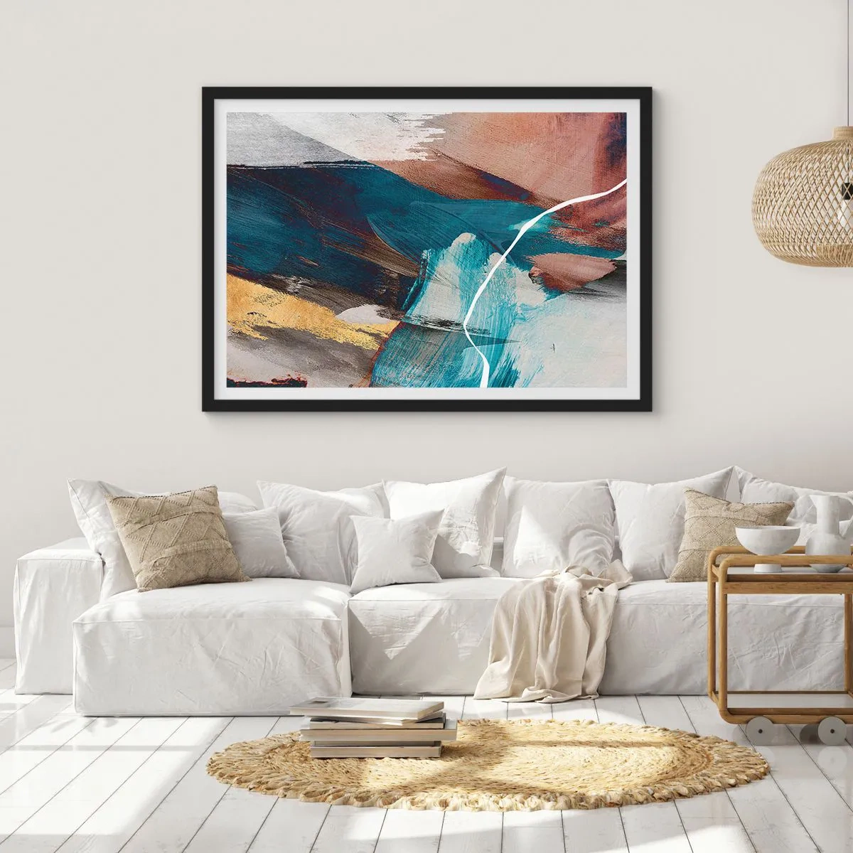 Affisch i svart ram - Med styrka och energi - 70x50 cm