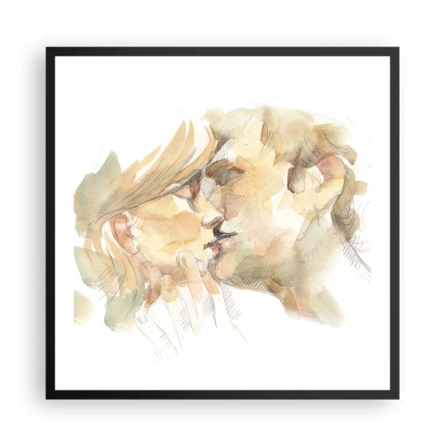 Affisch i svart ram - Upphittad hälft? - 60x60 cm