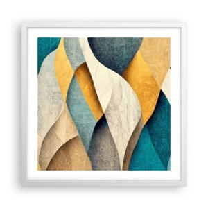 Affisch i vit ram - Rytm och vågrörelse - 50x50 cm