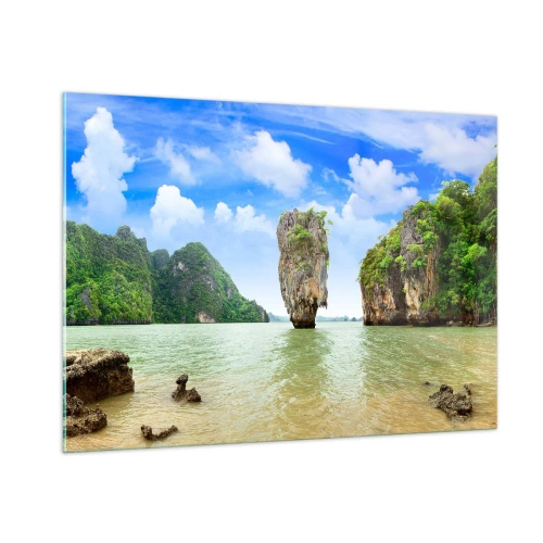 Glastavla - Bild på glas - Naturens bergsunder - 100x70 cm