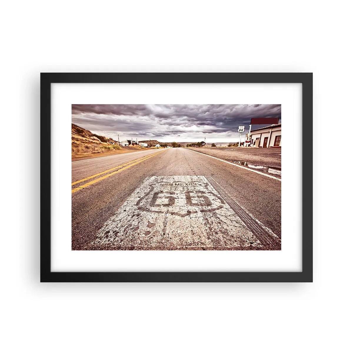 Affisch i svart ram - Mother Road - amerikanska legenden - 40x30 cm