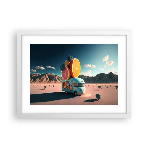 Affisch i vit ram - En smak av semester - 40x30 cm