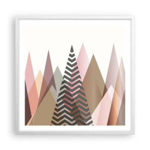 Affisch i vit ram - Utsikt över pyramider - 60x60 cm