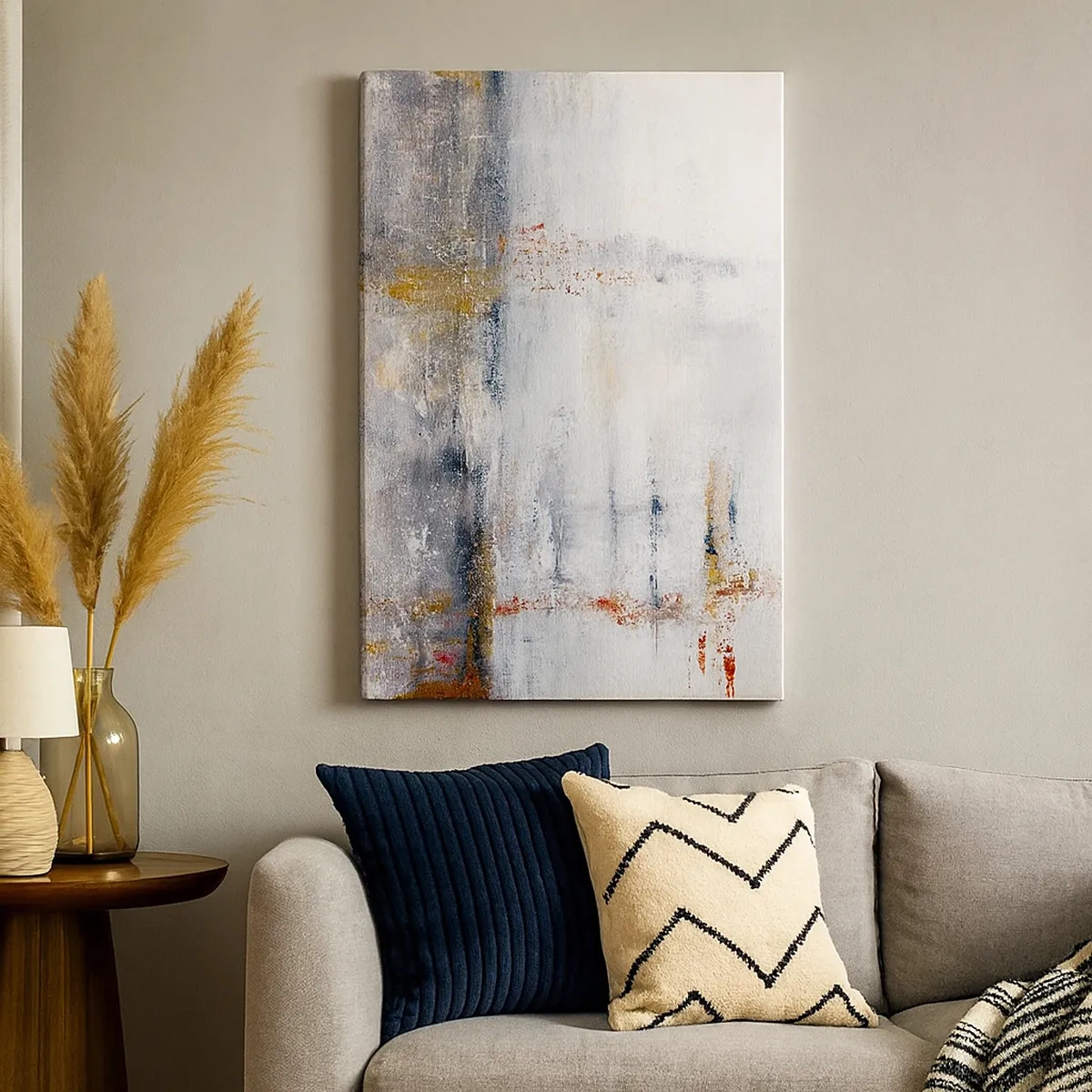 Canvastavla - Bild på duk - Bakom luftridån - 50x70 cm