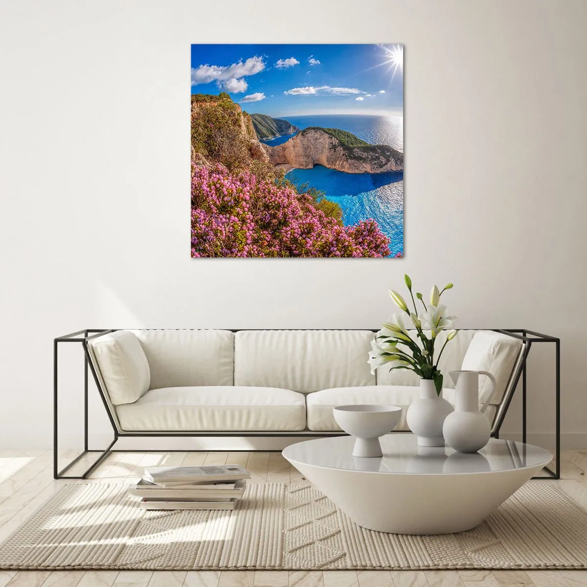 Glastavla - Bild på glas - Min stora grekiska semester - 50x50 cm