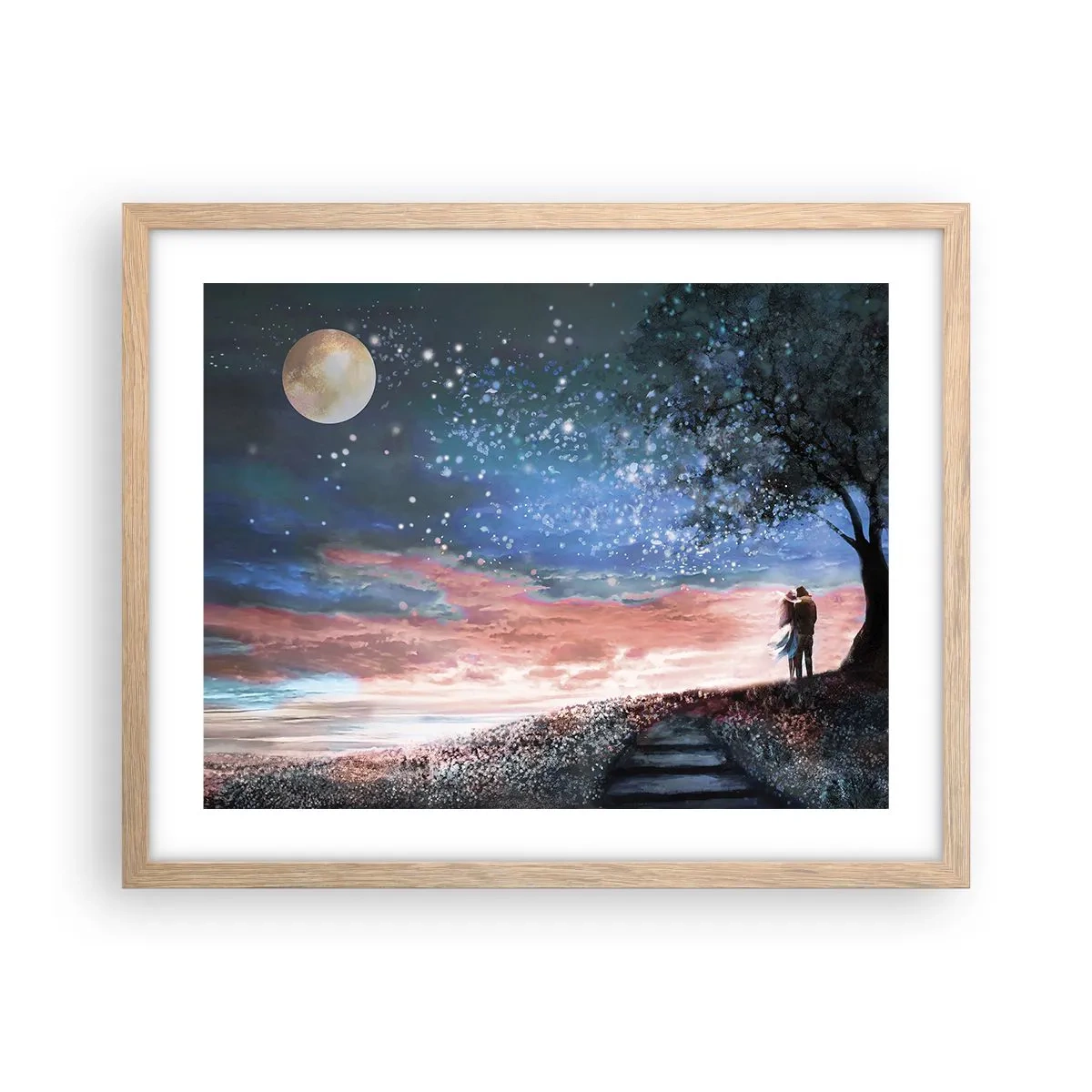 Affisch i ram av ljusek - Stjärnig spektakel - 50x40 cm