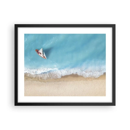 Affisch i svart ram - På gränsen mellan blå och guld - 50x40 cm