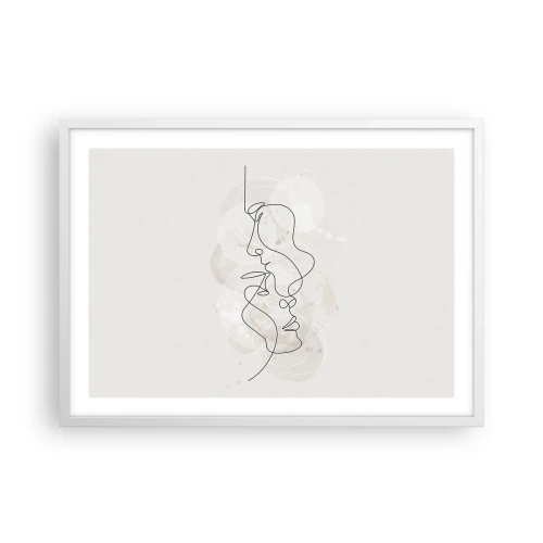 Affisch i vit ram - Tilltrasslade i famn - 70x50 cm
