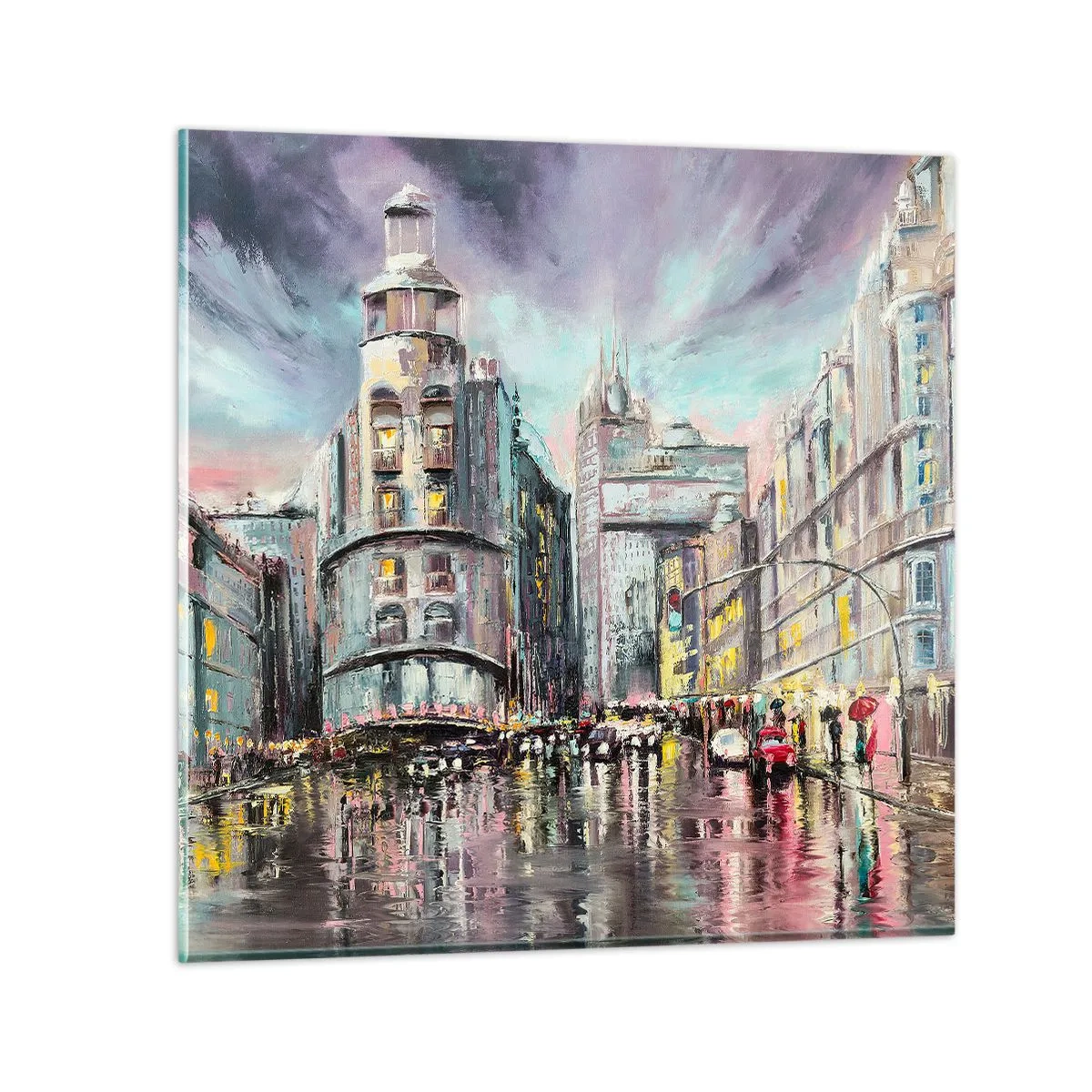 Glastavla - Bild på glas - Det blir en lyckad kväll - 50x50 cm