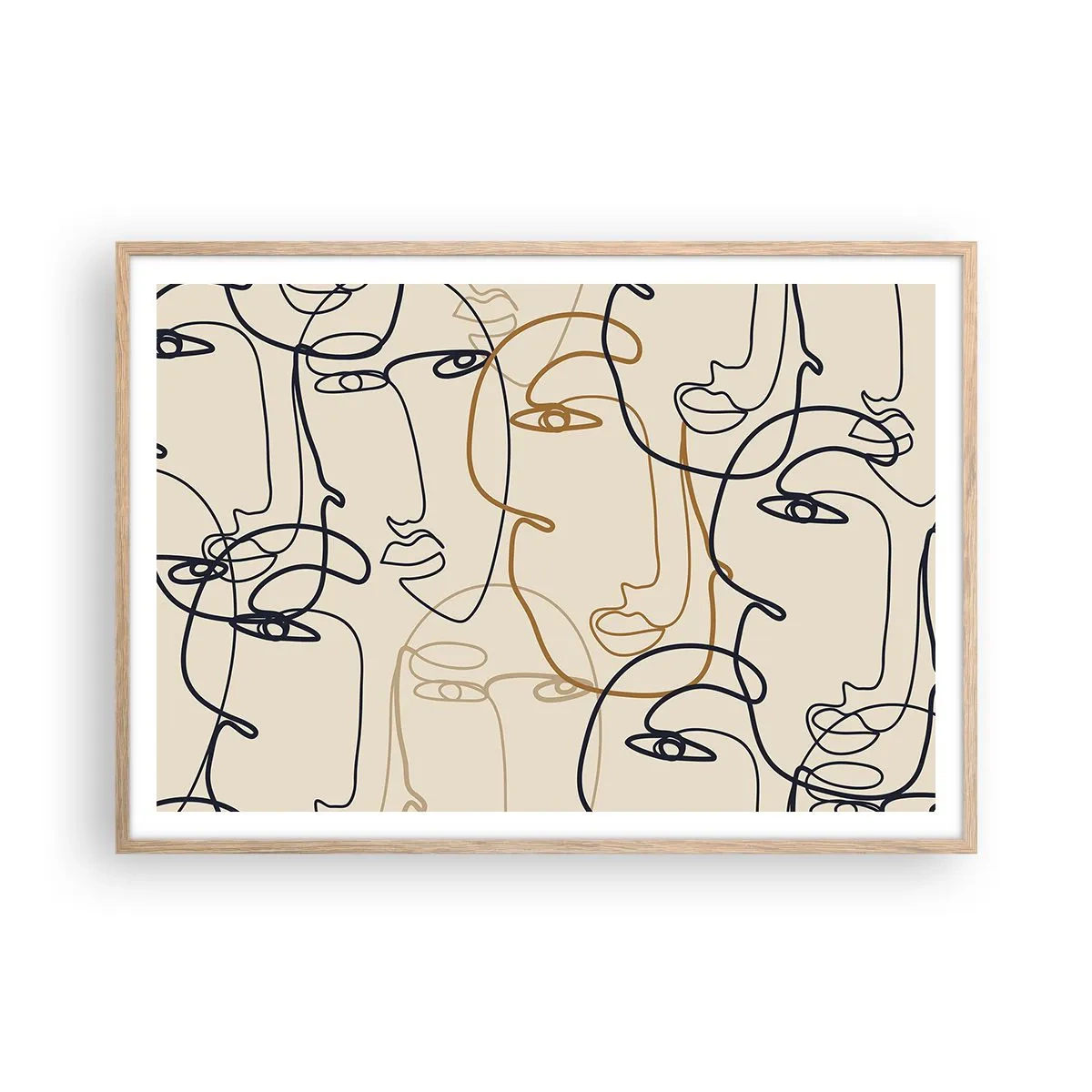 Affisch i ram av ljusek - Mångfaldigad porträtt - 100x70 cm