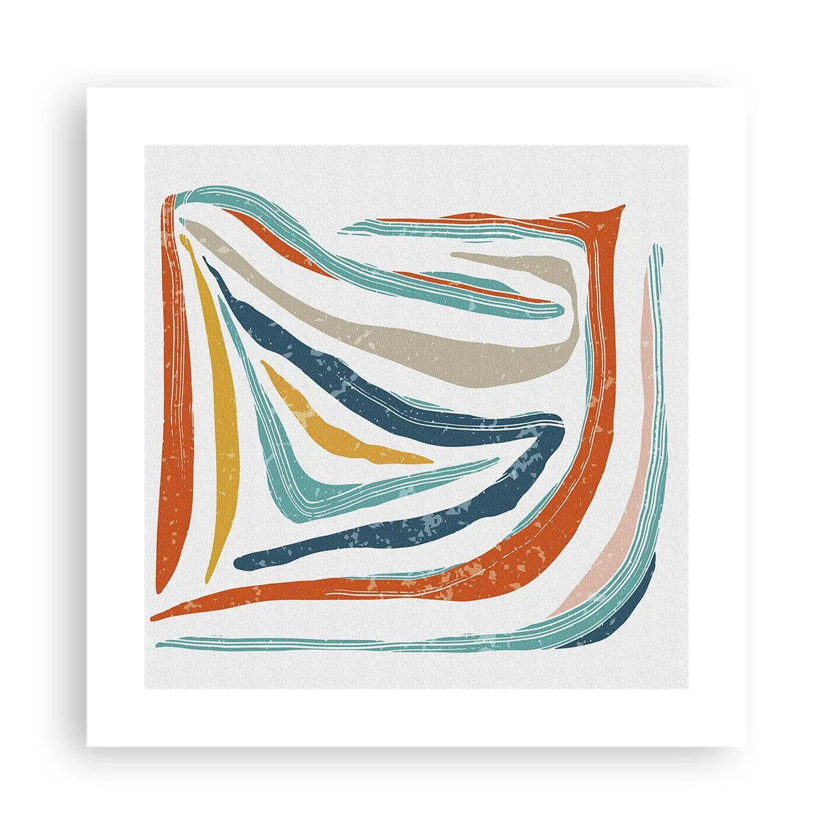 Affisch - Vänligt leende abstraktion - 40x40 cm