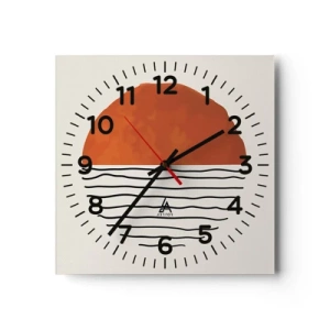 Väggklocka - Klocka på glas - I japansk stämning - 40x40 cm