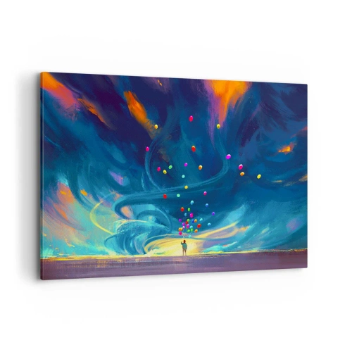 Canvastavla - Bild på duk - Blå vind - 120x80 cm