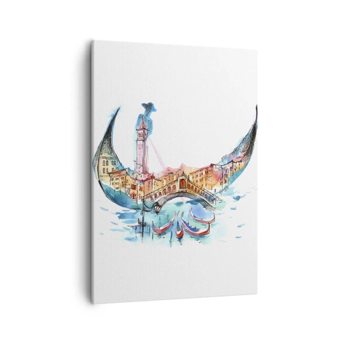 Canvastavla - Bild på duk - Vi flyter genom staden - 50x70 cm
