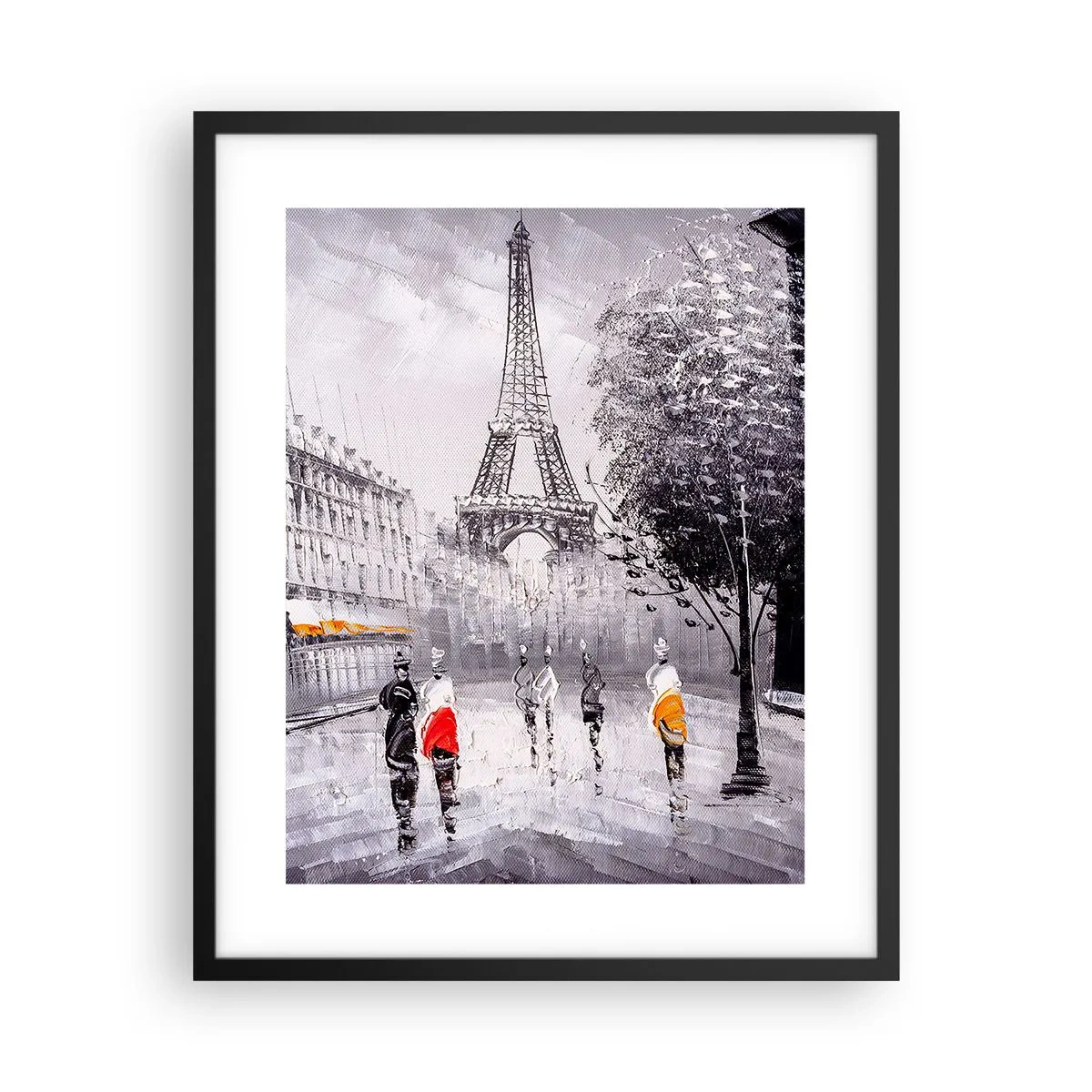 Affisch i svart ram - Promenad i Paris - 40x50 cm