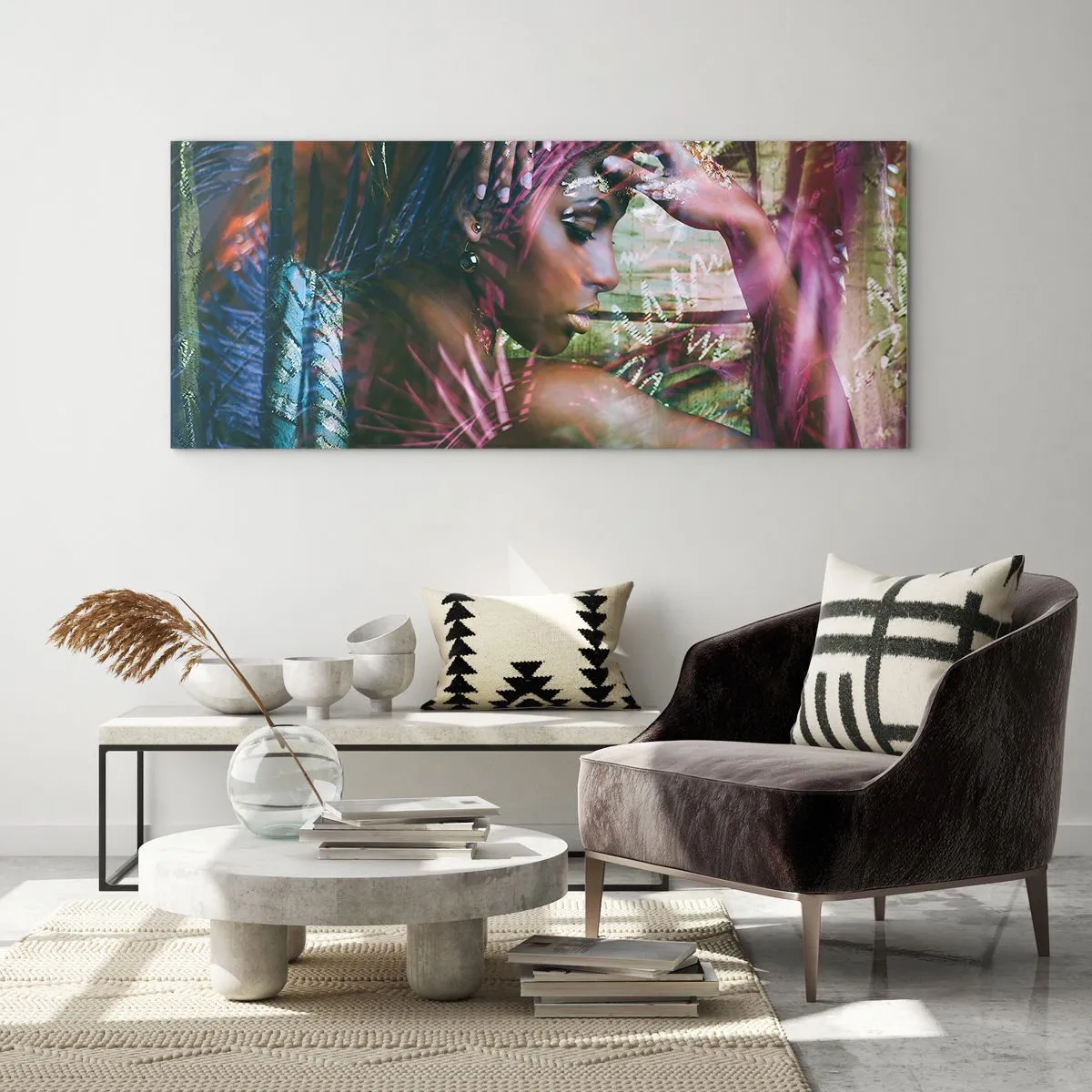 Glastavla - Bild på glas - Moder Naturen i djungeln - 100x40 cm