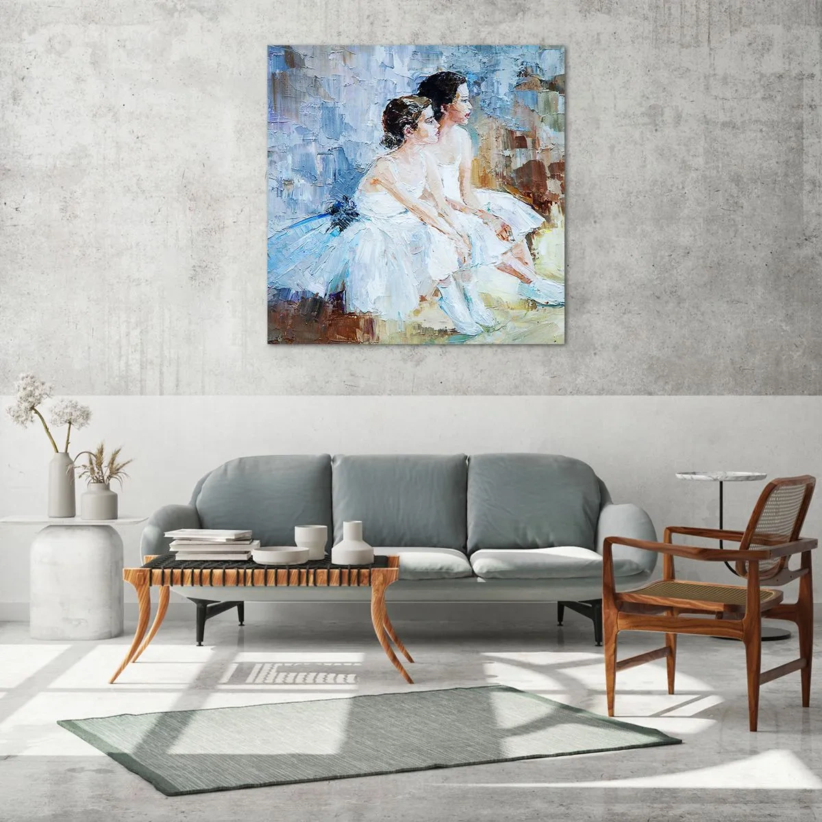 Glastavla - Bild på glas - Unga svanars vilopaus - 70x70 cm