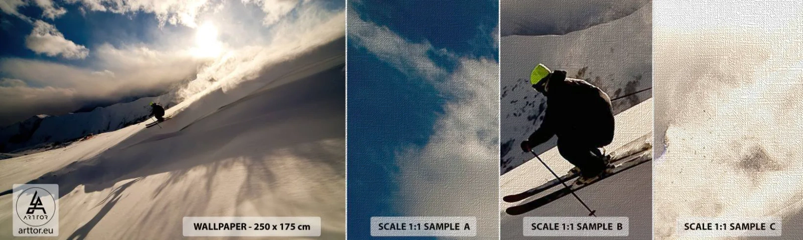 Provbit av fototapet Premium Canvas - Fjällutmaningen accepterad - Sport och hobbyer, Berg, Alperna - 100x30 cm