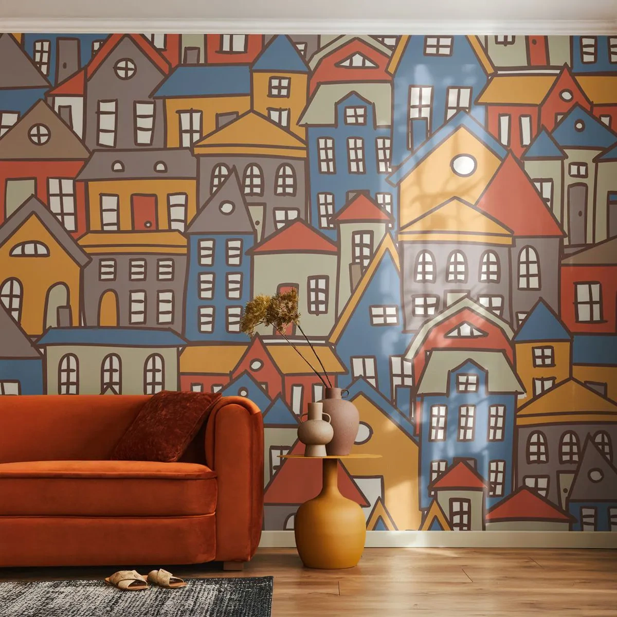 Fototapet Standard Eco - Hus bakom hus - Stad, Arkitektur, Gammal stad - 350x256 cm