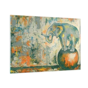 Glastavla - Bild på glas - Länge leve cirkus - 100x70 cm