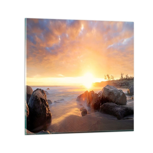 Glastavla - Bild på glas - Kvällens ljusa bris - 70x70 cm
