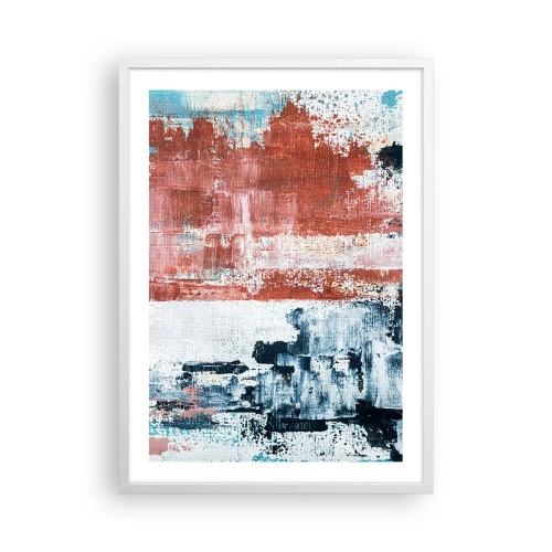 Affisch i vit ram - Abstrakt halvt om halvt - 50x70 cm